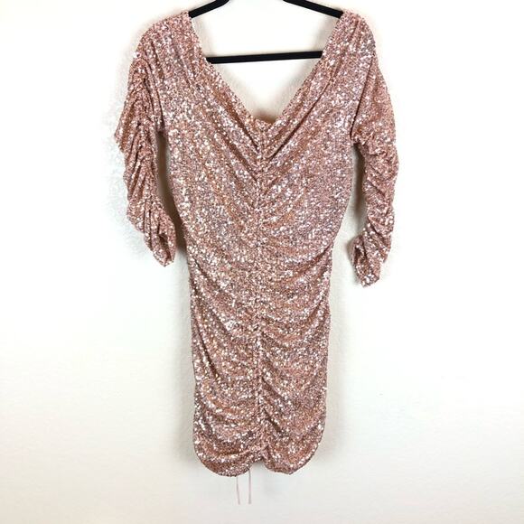 NWT Zara Blogger Draped Sequin Dress. - Picture 7 of 16